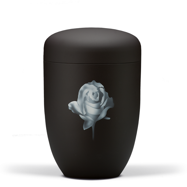 Urne Anthrazit Velour, Airbrush - ROSE