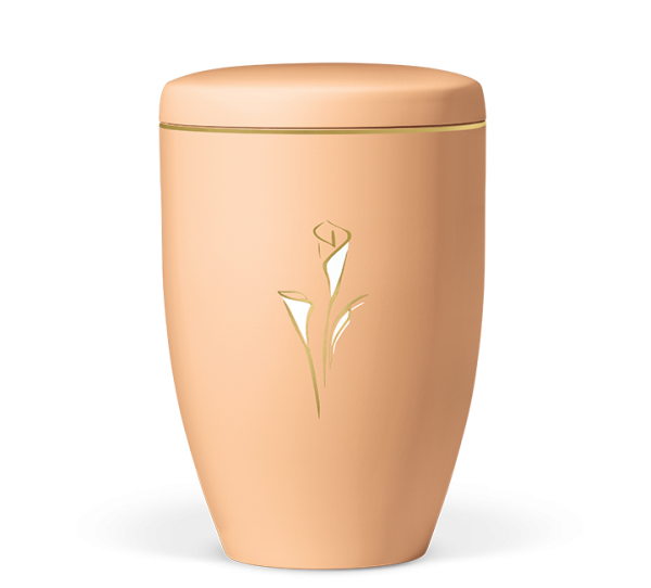 Ockerorange, Calla, Gold/Weiß verspiegelt, Goldband