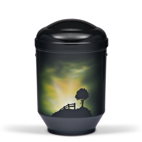 Urne Schwarz, Airbrush: "MORGENSONNE"