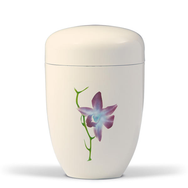 Urne Cremeweiss, Airbrush - "Orchidee"