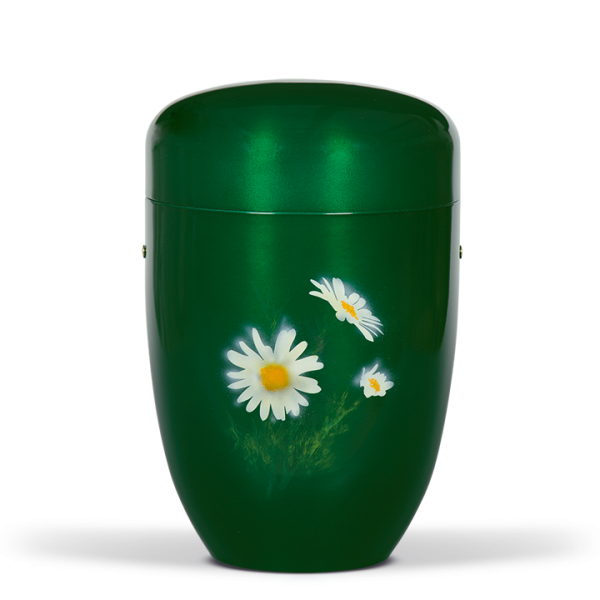 Urne Moosgrün, Airbrush Motiv: Margeriten