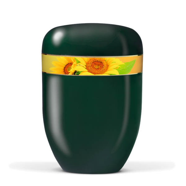 Urne Moosgrün, Dekorband Sonnenblume