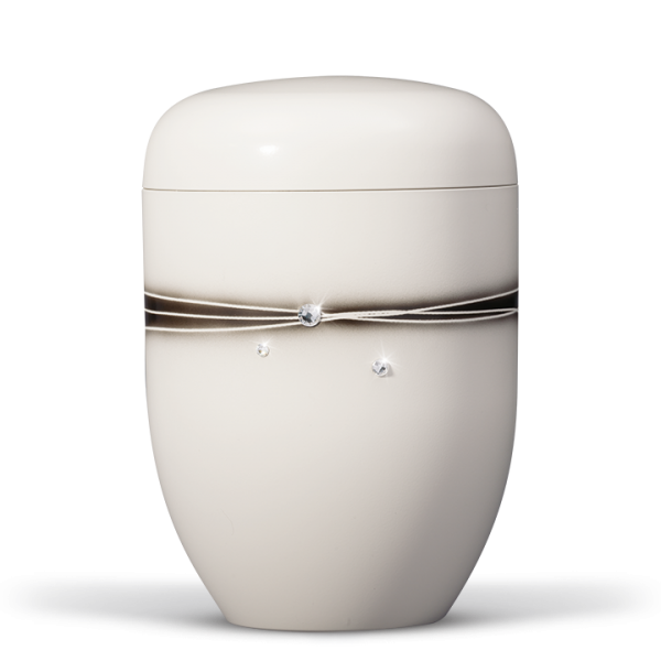Urne Cremeweiss, Designerurne Swarovski Elements