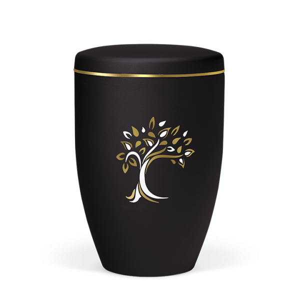Anthrazit Velours, Baum ArtDecor Gold/Weiß verspiegelt, Goldband