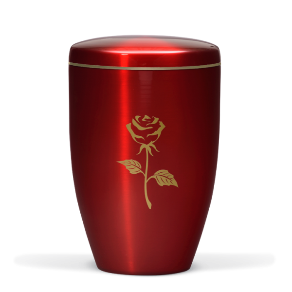 Urne Bordeaux, Moderne Rose, Goldband